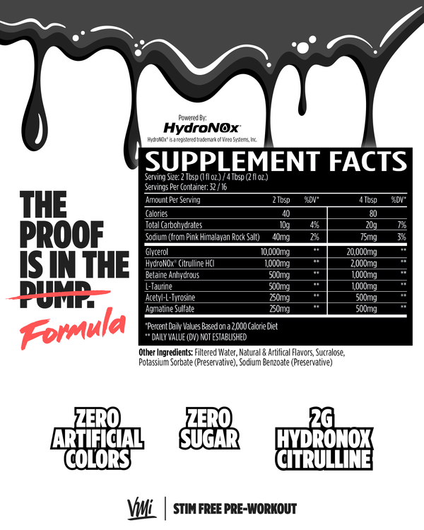PUMP N' FLOW Stim Free Pre-Workout Pump Liquid w/ Glycerol