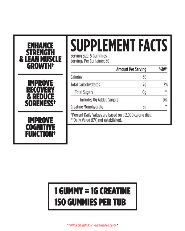 Creatine Gummies / Gelatin Free & Vegan Friendly
